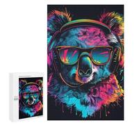 Casse-têtes Pour Adolescents 1000 PCS Colorful Monkey Headphones Sunglasses Art Print Casse-têtes Pour Adolescents Défi Difficile Entraînez Votre Cerveau Et Vos Mains Casse-tête Jeux Familiaux 1000 PC