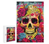 Casse-têtes pour Adolescents 1000 PCS Day of The Dead Sugar Skull Art Print Casse-têtes pour Adolescents Défi Difficile Entraînez Votre Cerveau Et Vos Mains Casse-tête Jeux Familiaux 1000 PCS