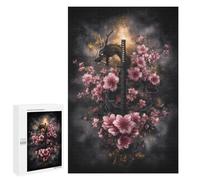 Casse-têtes pour Adolescents 1000 PCS Dragon Sword with Cherry Blossoms -2 Casse-têtes pour Adolescents Défi Difficile Entraînez Votre Cerveau Et Vos Mains Casse-tête Jeux Familiaux 1000 PCS