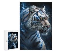 Casse-têtes pour Adolescents 1000 PCS Electric Blue Tiger Art Print Casse-têtes pour Adolescents Défi Difficile Entraînez Votre Cerveau Et Vos Mains Casse-tête Jeux Familiaux 1000 PCS