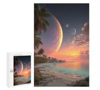 Casse-têtes pour Adolescents 1000 PCS Exotic Tropical Sunset Beach Casse-têtes pour Adolescents Défi Difficile Entraînez Votre Cerveau Et Vos Mains Casse-tête Jeux Familiaux 1000 PCS