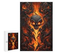 Casse-têtes pour Adolescents 1000 PCS Flaming Skull Artwork-1 Casse-têtes pour Adolescents Défi Difficile Entraînez Votre Cerveau Et Vos Mains Casse-tête Jeux Familiaux 1000 PCS