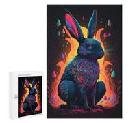 Casse-têtes pour Adolescents 1000 PCS Glowing Neon Rabbit Art Print-1 Casse-têtes pour Adolescents Défi Difficile Entraînez Votre Cerveau Et Vos Mains Casse-tête Jeux Familiaux 1000 PCS