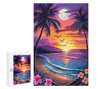 Casse-têtes pour Adolescents 1000 PCS Tropical Moonlit Beach Scene Casse-têtes pour Adolescents Défi Difficile Entraînez Votre Cerveau Et Vos Mains Casse-tête Jeux Familiaux 1000 PCS