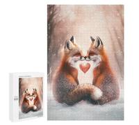 Casse-têtes pour Adolescents 1000 PCS Winter Foxes Romance Casse-têtes pour Adolescents Défi Difficile Entraînez Votre Cerveau Et Vos Mains Casse-tête Jeux Familiaux 1000 PCS