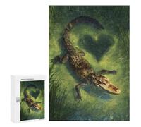 Casse-têtes pour Adolescents 300 PCS Alligator in Amazon Jungle Casse-têtes pour Adolescents Défi Difficile Entraînez Votre Cerveau Et Vos Mains Casse-tête Jeux Familiaux 300 PCS