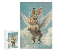 Casse-têtes pour Adolescents 300 PCS Angel Bunny in Flight Casse-têtes pour Adolescents Défi Difficile Entraînez Votre Cerveau Et Vos Mains Casse-tête Jeux Familiaux 300 PCS
