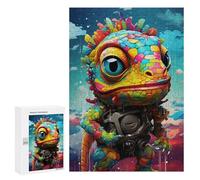 Casse-têtes pour Adolescents 300 PCS Colorful Lizard with Mechanical Gear Casse-têtes pour Adolescents Défi Difficile Entraînez Votre Cerveau Et Vos Mains Casse-tête Jeux Familiaux 300 PCS