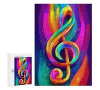 Casse-têtes pour Adolescents 300 PCS Colorful Treble Clef Art Print Casse-têtes pour Adolescents Défi Difficile Entraînez Votre Cerveau Et Vos Mains Casse-tête Jeux Familiaux 300 PCS
