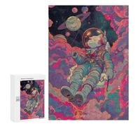 Casse-têtes pour Adolescents 300 PCS Cosmic Cat Astronaut Adventure-1 Casse-têtes pour Adolescents Défi Difficile Entraînez Votre Cerveau Et Vos Mains Casse-tête Jeux Familiaux 300 PCS