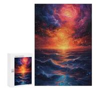 Casse-têtes pour Adolescents 300 PCS Cosmic Sunset Ocean Casse-têtes pour Adolescents Défi Difficile Entraînez Votre Cerveau Et Vos Mains Casse-tête Jeux Familiaux 300 PCS