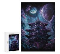 Casse-têtes pour Adolescents 300 PCS Enchanted Pagoda Night Sky -4 Casse-têtes pour Adolescents Défi Difficile Entraînez Votre Cerveau Et Vos Mains Casse-tête Jeux Familiaux 300 PCS
