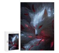 Casse-têtes pour Adolescents 300 PCS Ethereal White Fox Artwork Casse-têtes pour Adolescents Défi Difficile Entraînez Votre Cerveau Et Vos Mains Casse-tête Jeux Familiaux 300 PCS