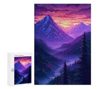 Casse-têtes pour Adolescents 300 PCS Mountain Valley Sunset Landscape Casse-têtes pour Adolescents Défi Difficile Entraînez Votre Cerveau Et Vos Mains Casse-tête Jeux Familiaux 300 PCS