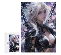 Casse-têtes pour Adolescents 300 PCS Samurai Cat Warrior Artwork Casse-têtes pour Adolescents Défi Difficile Entraînez Votre Cerveau Et Vos Mains Casse-tête Jeux Familiaux 300 PCS