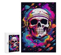 Casse-têtes pour Adolescents 300 PCS Space Skull Art Print -2 Casse-têtes pour Adolescents Défi Difficile Entraînez Votre Cerveau Et Vos Mains Casse-tête Jeux Familiaux 300 PCS