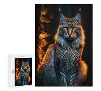 Casse-têtes pour Adolescents 300 PCS Wild Cat in Forest Casse-têtes pour Adolescents Défi Difficile Entraînez Votre Cerveau Et Vos Mains Casse-tête Jeux Familiaux 300 PCS