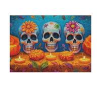 Casse-têtes pour Adolescents 38x26cm/1000pcs Day of The Dead Celebration -2 Casse-têtes pour Adultes, Jeu De Réflexion, Décoration Parfaite, Jeu Stimulant, Cadeaux 38x26cm/1000pcs