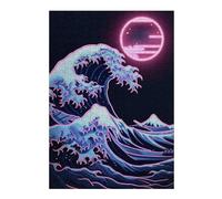 Casse-têtes pour Adolescents 38x26cm/1000pcs Puzzles Naon Japan Wave in Moon Casse-têtes pour Adultes Jeux De Détente Analyse Et Logique Stimule Le Cerveau 38x26cm/1000pcs