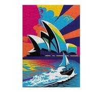 Casse-têtes pour Adolescents 38x26cm/1000pcs Puzzles Opera Sydney Colors Popart Casse-têtes pour Adultes Jeux De Détente Analyse Et Logique Stimule Le Cerveau 38x26cm/1000pcs