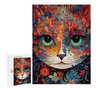 Casse-têtes pour Adolescents 500 PCS Colorful Cat Face Art Print Casse-têtes pour Adolescents Défi Difficile Entraînez Votre Cerveau Et Vos Mains Casse-tête Jeux Familiaux 500 PCS