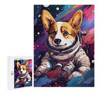 Casse-têtes pour Adolescents 500 PCS Corgi Astronaut in Space -13 Casse-têtes pour Adolescents Défi Difficile Entraînez Votre Cerveau Et Vos Mains Casse-tête Jeux Familiaux 500 PCS