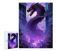 Casse-têtes pour Adolescents 500 PCS Fantasy Dragon Cityscape Casse-têtes pour Adolescents Défi Difficile Entraînez Votre Cerveau Et Vos Mains Casse-tête Jeux Familiaux 500 PCS