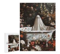 Casse-têtes pour Adolescents 500 PCS Ghost in Bathtub with Flowers Casse-têtes pour Adolescents Défi Difficile Entraînez Votre Cerveau Et Vos Mains Casse-tête Jeux Familiaux 500 PCS