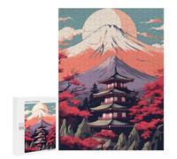 Casse-têtes pour Adolescents 500 PCS Japanese Pagoda with Mount Fuji Casse-têtes pour Adolescents Défi Difficile Entraînez Votre Cerveau Et Vos Mains Casse-tête Jeux Familiaux 500 PCS