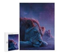 Casse-têtes pour Adolescents 500 PCS Lion Couple Under Starry Sky Casse-têtes pour Adolescents Défi Difficile Entraînez Votre Cerveau Et Vos Mains Casse-tête Jeux Familiaux 500 PCS