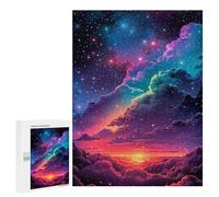 Casse-têtes pour Adolescents 500 PCS Rainbow Clouds in Starry Sky Casse-têtes pour Adolescents Défi Difficile Entraînez Votre Cerveau Et Vos Mains Casse-tête Jeux Familiaux 500 PCS