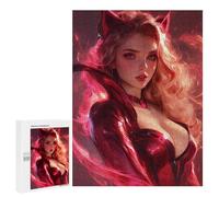 Casse-têtes pour Adolescents 500 PCS Red Catwoman Artwork Casse-têtes pour Adolescents Défi Difficile Entraînez Votre Cerveau Et Vos Mains Casse-tête Jeux Familiaux 500 PCS