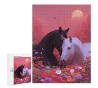 Casse-têtes pour Adolescents 500 PCS Romantic Horse Meadow Sunset Casse-têtes pour Adolescents Défi Difficile Entraînez Votre Cerveau Et Vos Mains Casse-tête Jeux Familiaux 500 PCS