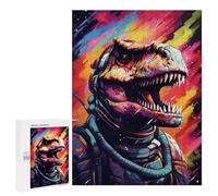 Casse-têtes pour Adolescents 500 PCS Space Dinosaur Astronaut Art Print -4 Casse-têtes pour Adolescents Défi Difficile Entraînez Votre Cerveau Et Vos Mains Casse-tête Jeux Familiaux 500 PCS