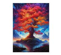 Casse-têtes pour Adolescents 52x38cm/1000pcs Puzzles Colorful Big Tree at Lake Casse-têtes pour Adultes Jeux De Détente Analyse Et Logique Stimule Le Cerveau 52x38cm/1000pcs