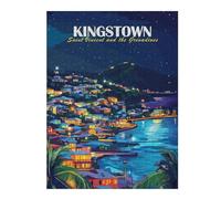 Casse-têtes pour Adolescents 52x38cm/1000pcs Puzzles Kingstown, Saint Vincent and The Grenadines Casse-têtes pour Adultes Jeux De Détente Analyse Et Logique Stimule Le Cerveau 52x38cm/1000pcs