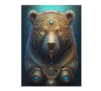 Casse-têtes pour Adolescents 52x38cm/1000pcs Steampunk Bear Portrait-3 Casse-têtes pour Adultes, Jeu De Réflexion, Décoration Parfaite, Jeu Stimulant, Cadeaux 52x38cm/1000pcs