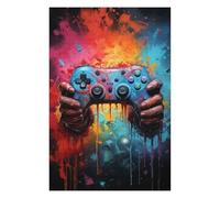 Casse-têtes pour Adolescents 75x50cm/1000pcs Colorful Gaming Controller Artwork -3 Casse-têtes pour Adultes Jeu De Réflexion Découpage De Précision Activités Amusantes À La Maison, 75x50cm/1000pcs