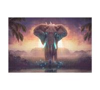 Casse-têtes pour Adolescents 75x50cm/1000pcs Elephant at Sunset Casse-têtes pour Adultes Jeu De Réflexion Découpage De Précision Activités Amusantes À La Maison, 75x50cm/1000pcs