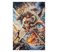 Casse-têtes pour Adolescents 75x50cm/1000pcs Man Facing Monsters Casse-têtes pour Adultes, Jeu De Réflexion, Décoration Parfaite, Jeu Stimulant, Cadeaux 75x50cm/1000pcs
