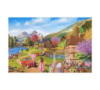 Casse-têtes pour Adolescents 75x50cm/1000pcs Mountain Village with Rainbow Jigsaw Puzzle Casse-têtes pour Adultes, Jeu De Réflexion, Décoration Parfaite, Jeu Stimulant, Cadeaux 75x50cm/1000pcs