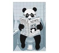 Casse-têtes pour Adolescents 75x50cm/1000pcs Puzzles Panda Reading Newspaper on Toilet Casse-têtes pour Adultes Jeux De Détente Analyse Et Logique Stimule Le Cerveau 75x50cm/1000pcs
