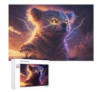 Casse-têtes pour Adultes 1000 PCS Casse-têtes Thundering Beast Epic Wildlife Artwork Casse-têtes pour Adultes Jeu Familial Cadeaux pour Femmes pour Anniversaire, Noël 1000 PCS