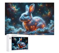 Casse-têtes pour Adultes 1000 PCS Enchanted Glowing Bunny Casse-têtes pour Adultes - Jeu De Réflexion - Décoration Parfaite - Cadeaux d'anniversaire Et De Noël Uniques 1000 PCS