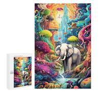 Casse-têtes pour Adultes 1000 PCS Fantasy Forest with Elephant Casse-têtes pour Adultes - Jeu De Réflexion - Décoration Parfaite - Cadeaux d'anniversaire Et De Noël Uniques 1000 PCS