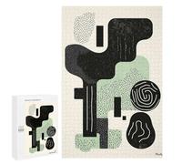 Casse-têtes Pour Adultes 1000 PCS Sage Green & Black Abstract Minimalist Art - Modern Decor Casse-têtes Pour Adultes : Un Jeu Pratique, Amusant Et Humoristique ! Idée Cadeau Pour Noël Ou Un Anniversai