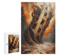 Casse-têtes Pour Adultes 1000 PCS Twisted Reality - Surreal Apocalypse Art, Collapsing Cityscape Casse-têtes Pour Adultes : Un Jeu Pratique, Amusant Et Humoristique ! Idée Cadeau Pour Noël Ou Un Anniv