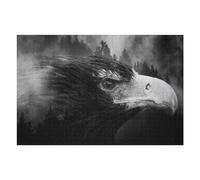Casse-têtes pour Adultes 1000pcs(75x50cm) Eagle 5 Black&White Casse-têtes pour Adolescents Jeu De Réflexion Défi Difficile Activités Amusantes À La Maison 1000pcs(75x50cm)