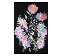 Casse-têtes pour Adultes 1000pcs(75x50cm) Mystic Flowers Neon Casse-têtes pour Adolescents Jeu De Réflexion Défi Difficile Activités Amusantes À La Maison 1000pcs(75x50cm)