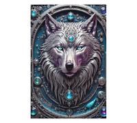 Casse-têtes pour Adultes 1000pcs(75x50cm) Steampunk Metal White Wolf Casse-têtes pour Adolescents Jeu De Réflexion Défi Difficile Activités Amusantes À La Maison 1000pcs(75x50cm)